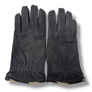 Coach Black Leather Suede Glove with Fleece Lining